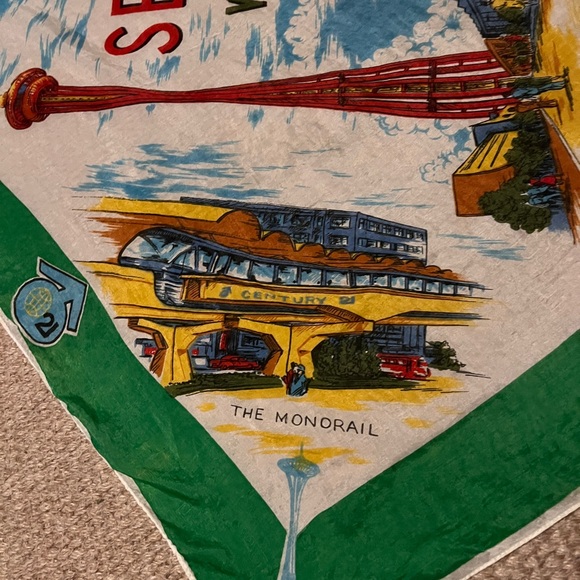 1962 Seattle World Fair Silk blend Scarf - Picture 5 of 5